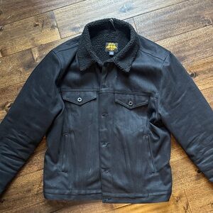 Men's Black Sherpa-Lined Jacket